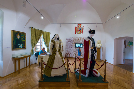 museum room in the Mukacheve castle with the outfits of that timeのeditorial素材