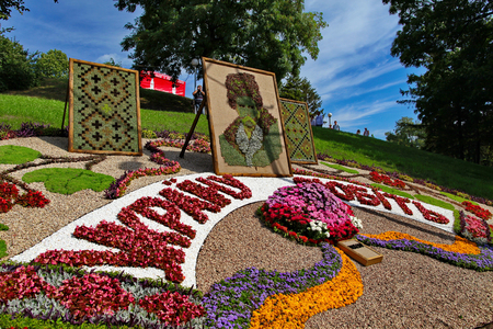 picture of the national poet in the park on the slope embroidered by hand very beautiful and originalの写真素材