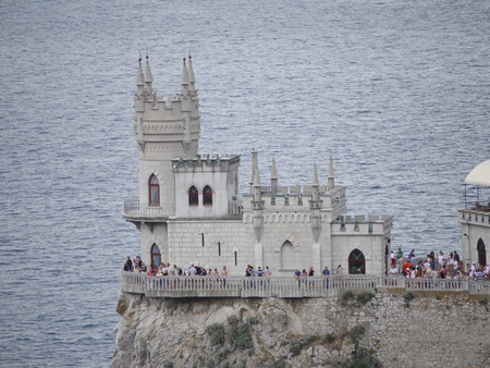 Chic and majestic castle on a rock above the black sea with the name of the swallow's nestのeditorial素材