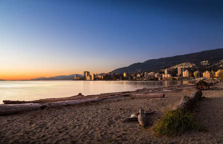 Sunset at Ambleside Park in West Vancouver.の写真素材