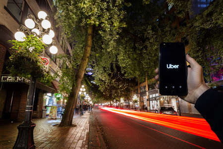 VANCOUVER, BC, CANADA - SEPT 1, 2019: British Columbia passed legistlation that allows ride hailing...