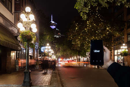 VANCOUVER, BC, CANADA - SEPT 1, 2019: British Columbia passed legistlation that allows ride hailing services to operate in the Metro Vancouver area and could cause a major disruption to the taxi industry.のeditorial素材