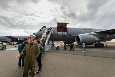 ABBOTSFORD, BC, CANADA - AUG 11, 2019: RCAF Polaris at the Abbotsford International Airshow.のeditorial素材