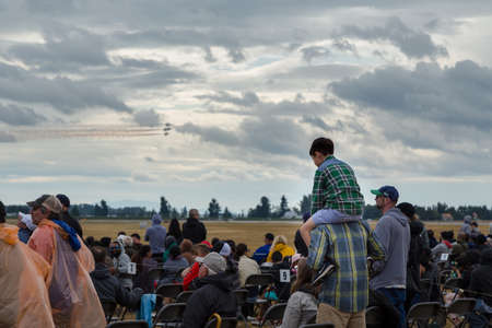 ABBOTSFORD, BC, CANADA - AUG 11, 2019: Spectators at the Abbotsford International Airshow.のeditorial素材