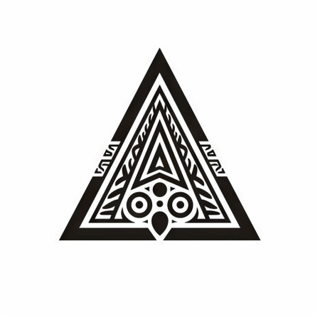Black and white tribal design in triangle shape.の素材