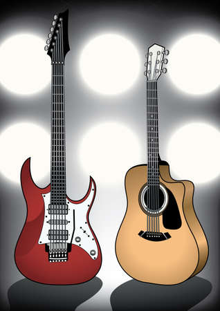 Guitars on stageのイラスト素材