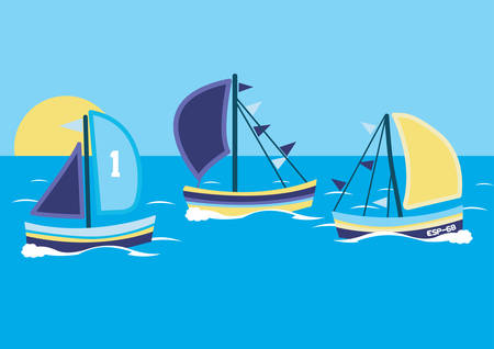 Sailing boatsのイラスト素材