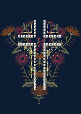 Sequin and embroidery designのイラスト素材