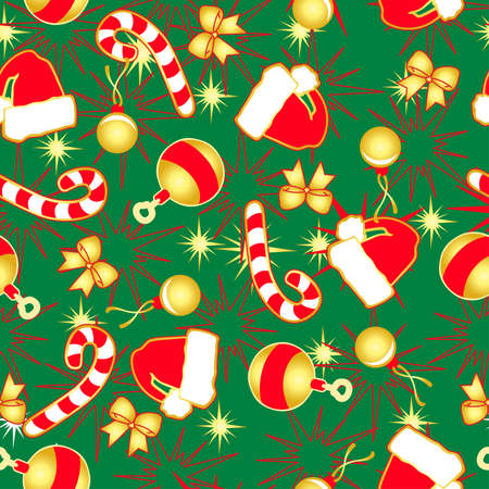 I love Santa seamless patternのイラスト素材