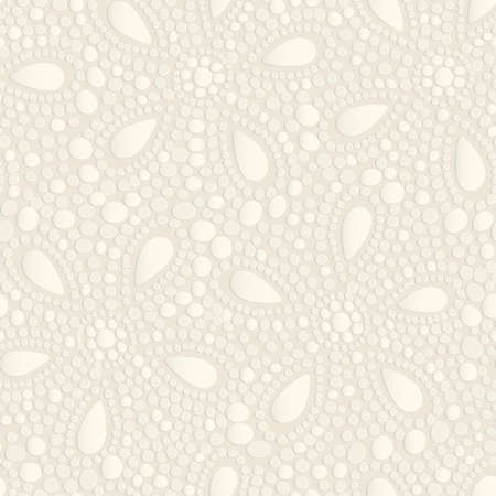 A mosaic cream floral in a seamless pattern.のイラスト素材