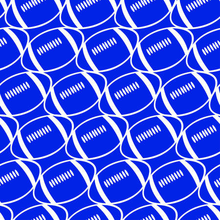Football seamless pattern on a blue background.のイラスト素材
