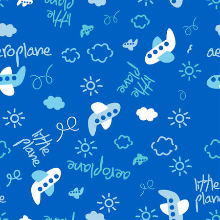 Little plane repeat pattern.のイラスト素材