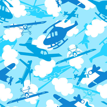 Traveling in the sky seamless pattern.のイラスト素材