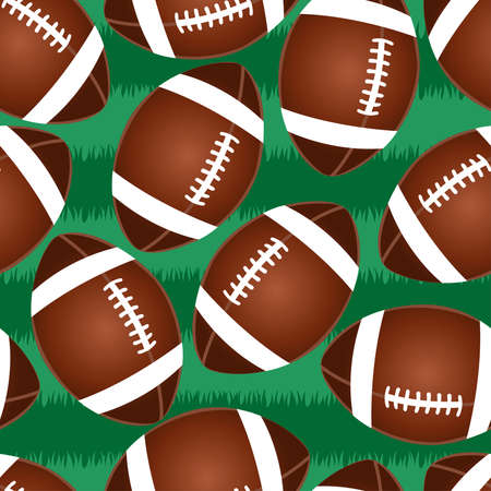 Cute football seamless pattern with grass.のイラスト素材
