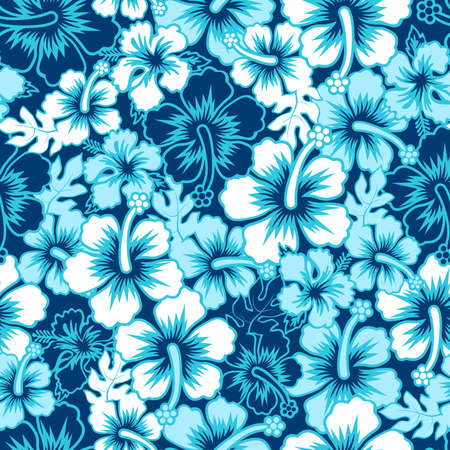 A Surf floral hibiscus seamless pattern .のイラスト素材