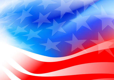 Abstract American flag on a white background .のイラスト素材