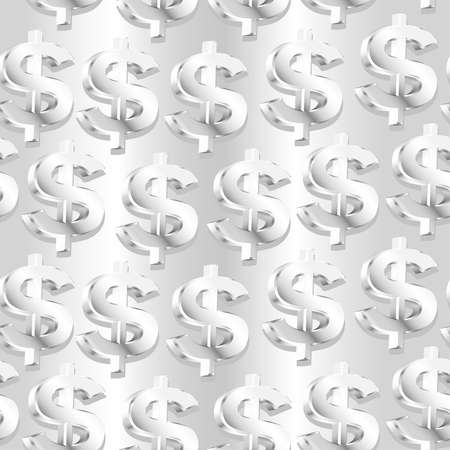 Silver dollar symbol in a seamless pattern.のイラスト素材