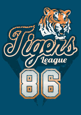 Tiger sports league jersey print .のイラスト素材