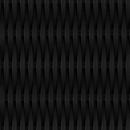 Black cane wicker woven fiber seamless pattern .のイラスト素材