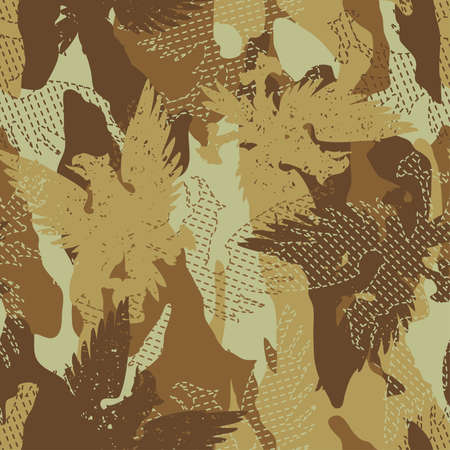 Desert eagle military camouflage seamless pattern .のイラスト素材