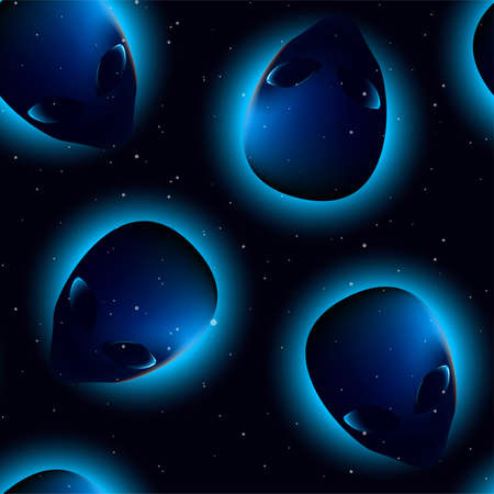 Alien head in a seamless pattern .のイラスト素材