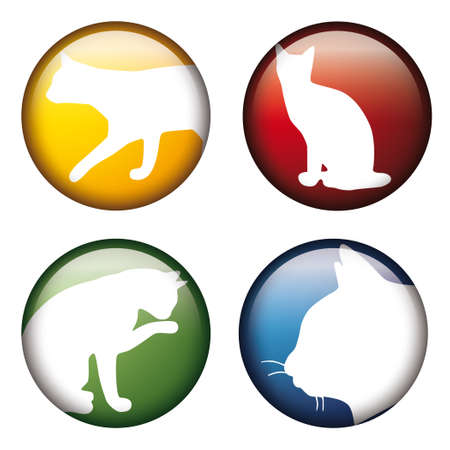 button with car silhouettesのイラスト素材