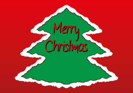 Torn paper in the shape of Christmas tree. Vector Illustration のイラスト素材