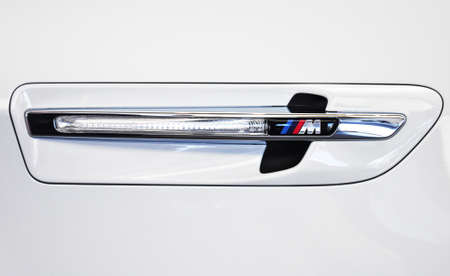 MUNICH, DECEMBER 11  sign of a BMW X6 M at BMW Car Show on December 11, 2012 in Munich, Germany 