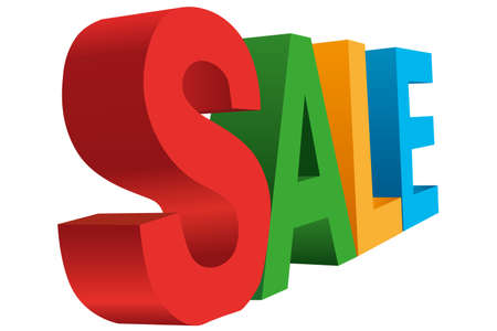 3d word "sale" in different colorsのイラスト素材