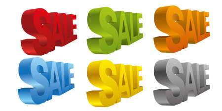 3d word "sale" in different colorsのイラスト素材