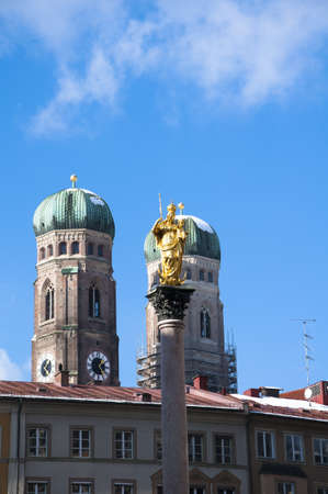 Munich Marienplatz and city hall, Germanyのeditorial素材