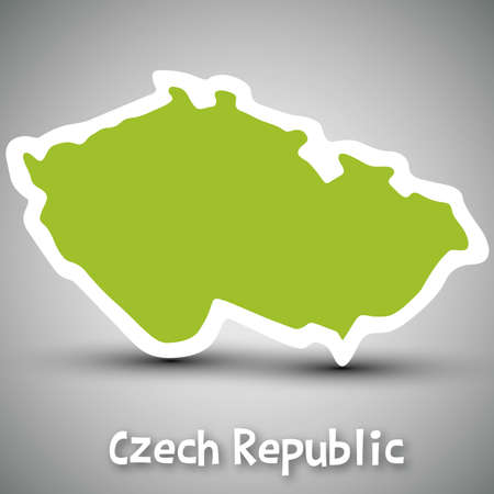 Czech Republic map stickerのイラスト素材
