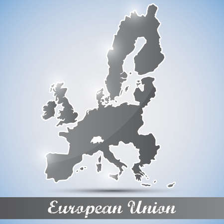 shiny icon in form of European Unionのイラスト素材