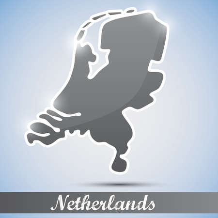 shiny icon in form of Netherlandsのイラスト素材