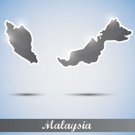 shiny icon in form of Malaysiaのイラスト素材
