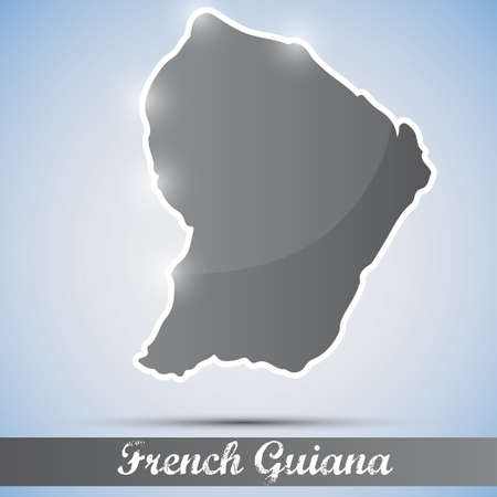 shiny icon in form of French Guiana のイラスト素材