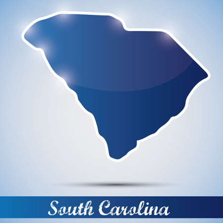 shiny icon in form of South Carolina state, USAのイラスト素材