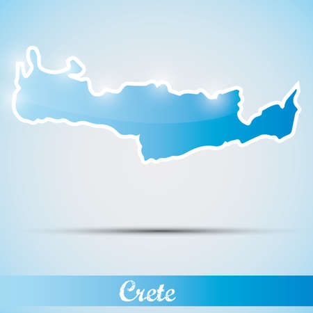 shiny icon in form of Crete island, Greeceのイラスト素材
