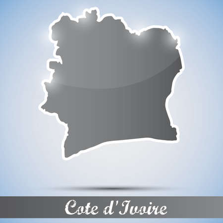 shiny icon in form of Cote d Ivoireのイラスト素材