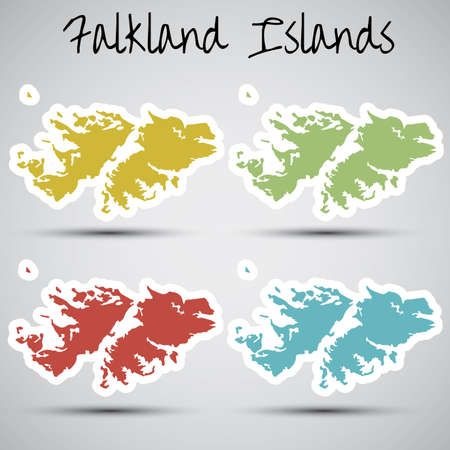 stickers in form of Falkland Islands のイラスト素材