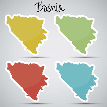 stickers in form of Bosniaのイラスト素材
