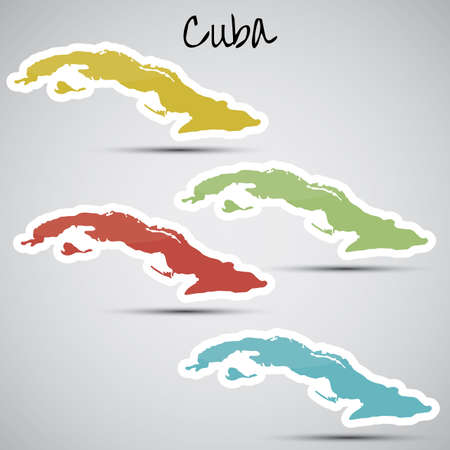 stickers in form of Cubaのイラスト素材