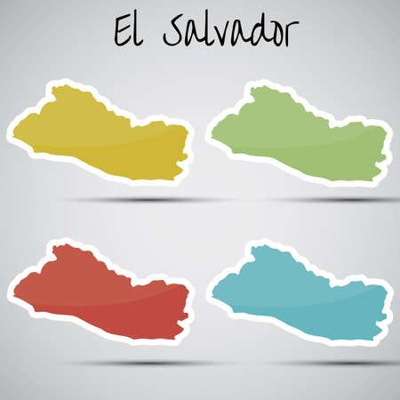 stickers in form of El Salvadorのイラスト素材