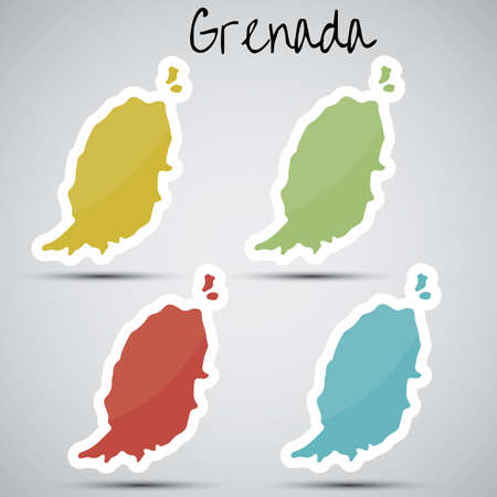 stickers in form of Grenadaのイラスト素材