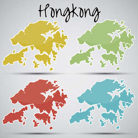 stickers in form of Hongkong のイラスト素材