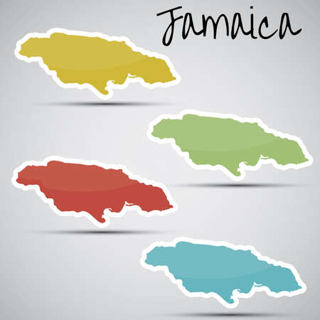 stickers in form of Jamaica のイラスト素材