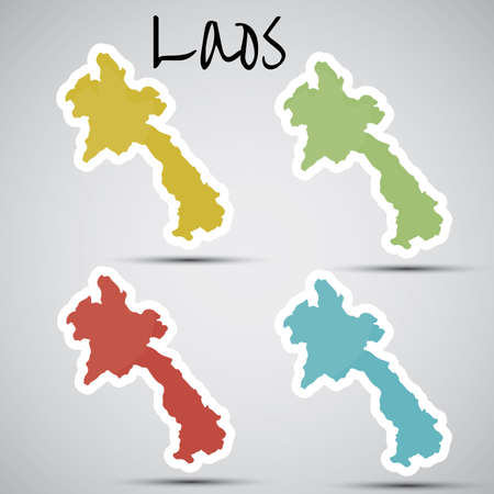 stickers in form of Laosのイラスト素材