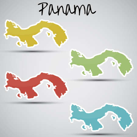stickers in form of Panamaのイラスト素材