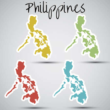 stickers in form of Philippinesのイラスト素材