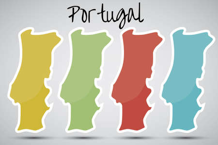 stickers in form of Portugalのイラスト素材